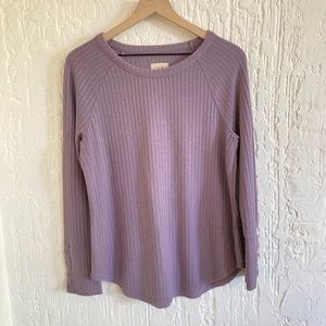 Chaser Long Sleeve Purple Thermal Shirt Size Large